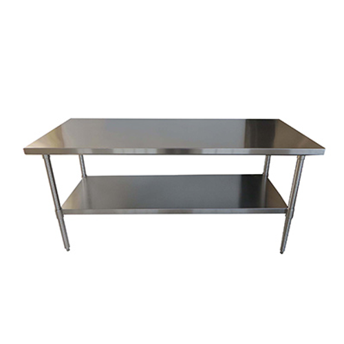 NBR Equipment TS-4824 48"W x 24"D x 35-3/4"H Stainless Steel 18 Gauge Premium Work Table with Undershelf