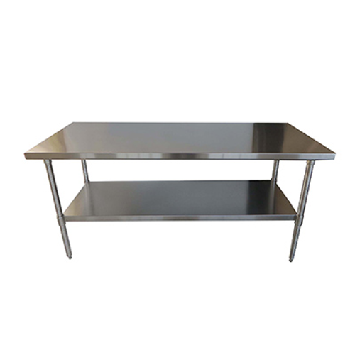 NBR Equipment TS-7224 72"W x 24"D x 35-3/4"H Stainless Steel 18 Gauge Premium Work Table with Undershelf