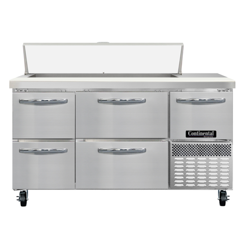 Continental Refrigerator RA60N12-D 60" W One Door Refrigerated Base Sandwich Unit