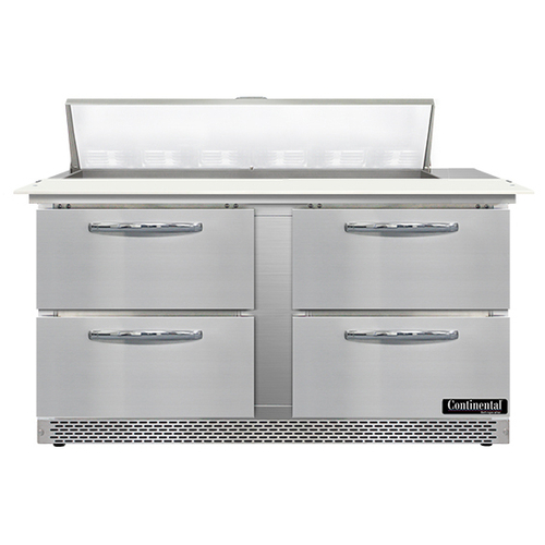 Continental Refrigerator SW60N12C-FB-D 60" W Two-Section Four Drawer Sandwich Unit