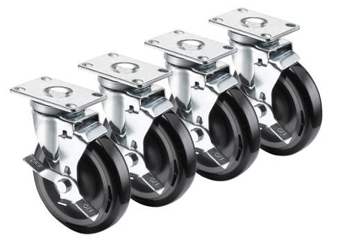 Krowne 28-113S 5" Plate Caster with Brake - 4/Set