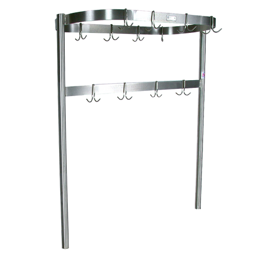 John Boos PRTC3 67-1/4"W x 18"D x 48"H Stainless Steel Flat Bar Pot Rack