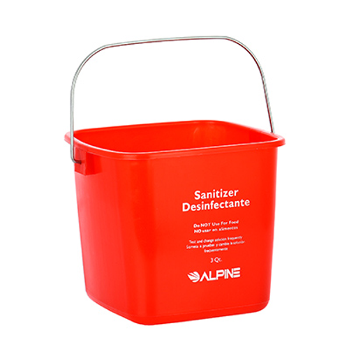 Alpine ALP486-3-RED 3 Qt. Red Plastic Sanitizing and Cleaning Pail