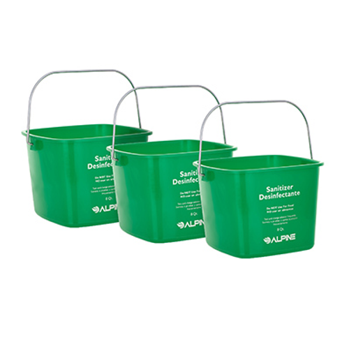 Alpine ALP486-8-GRN-3 8 Qt Green Plastic Sanitizing or Cleaning Pail