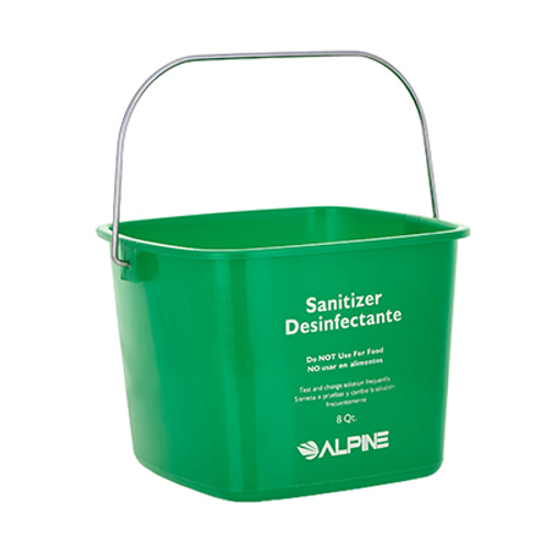 Alpine ALP486-8-GRN 8 Qt. Green Plastic Sanitizing and Cleaning Pail
