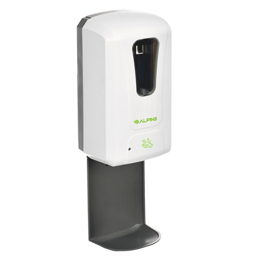 Alpine ALP430-F-T 40.6 Oz. Automatic Motion Sensored White Soap & Hand Sanitizer Foam Dispenser with Drip Tray
