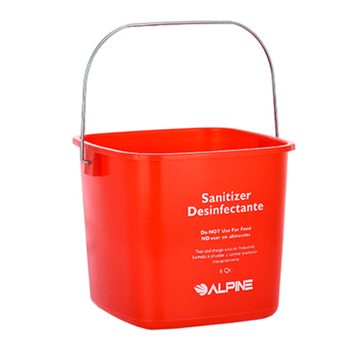 Alpine ALP486-6-RED-3 6 Qt. Red Plastic Sanitizing and Cleaning Pail