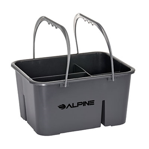 Alpine ALP486-4 4 Various Size Compartments Gray Plastic Cleaning Caddy