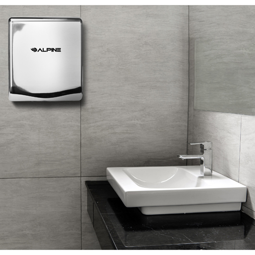 Alpine ALP405-10-CHR Chrome Willow Hand Dryer with HEPA filter - 110-120 Volts 1400 Watts