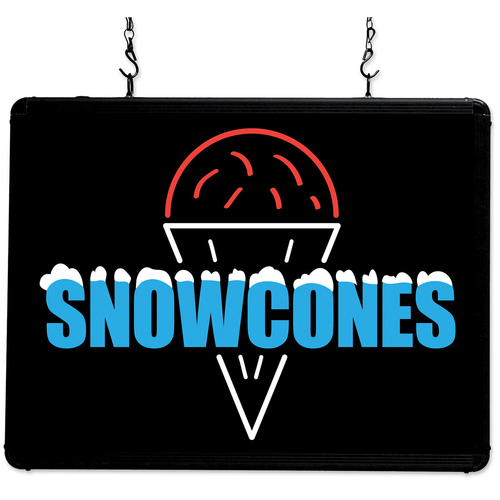 Winco 92003 "Snow Cones" LED Back Lighting Benchmark Ultra-Bright Merchandising Sign
