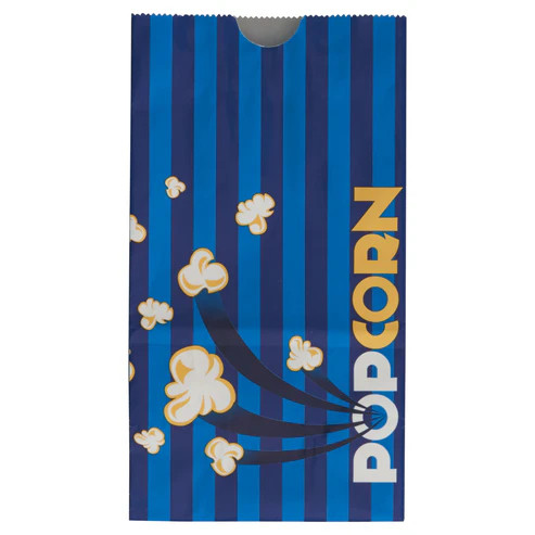 Winco 41285CS 5" W x 3.5" D x 9.5" H 85 Oz. Benchmark Popcorn Butter Bags (1000 Bags Per Pack)