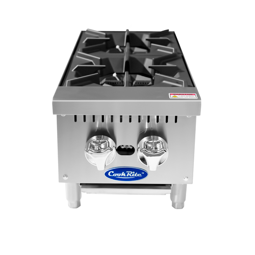 Atosa ACHP-2-LP CookRite 12" W Stainless Steel Liquid Propane Countertop Hotplate - 64,000 BTU
