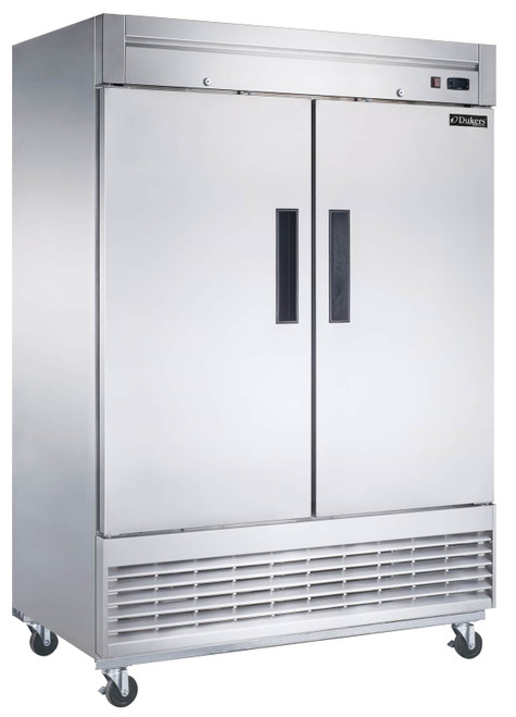 Dukers D55F 55-1/8"W Two Door Stainless Steel Reach-In Freezer - 115V
