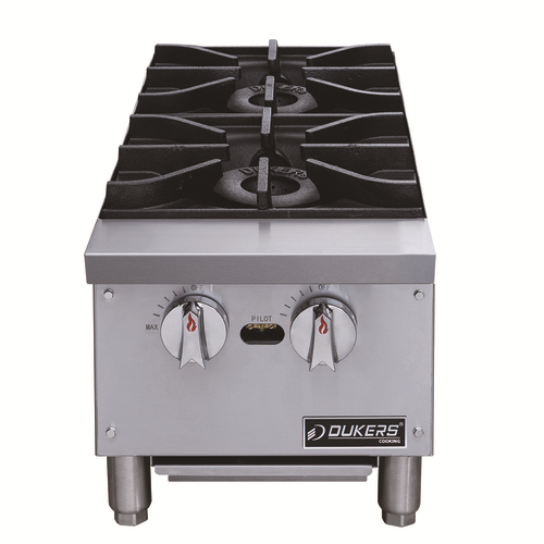 Dukers DCHPB12 12" W Stainless Steel Burners Countertop Hotplate Gas - 64,000 BTU
