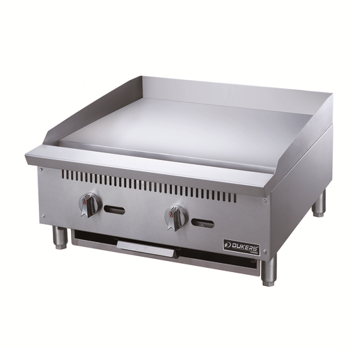 Dukers DCGMA24 24"W Stainless Steel Gas Countertop Griddle - 60,000 BTU
