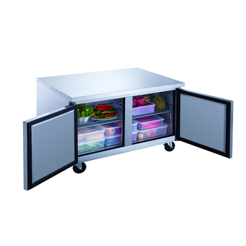 Dukers DUC48F 1/2 HP Two-Section Reach-In Undercounter Freezer - 110v/60/1-PH