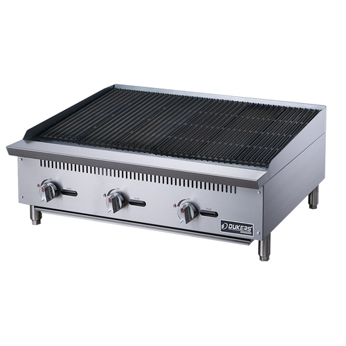 Dukers DCCB36 36"W Gas Countertop Charbroiler - 105,000 BTU