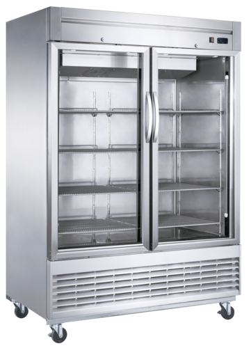 Dukers D55R-GS2 55.13"W Stainless Steel Glass Door Refrigerator