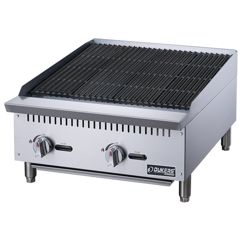 Dukers DCCB24 24"W Gas Countertop Charbroiler - 70,000 BTU