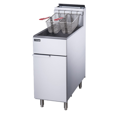 Dukers DCF4-LPG 55 lb. Capacity Liquid Propane Gas Floor Model Fryer - 120,000 BTU