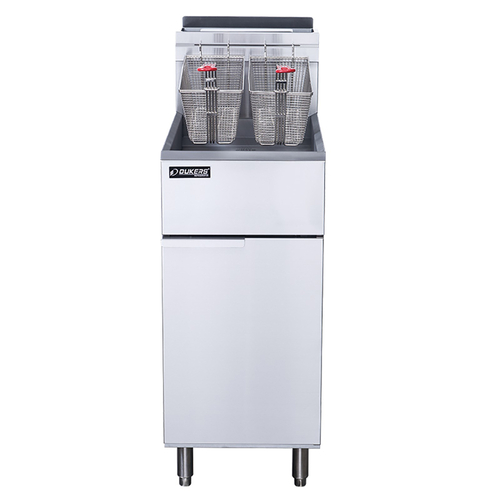 Dukers DCF3-NG 50 lb. Capacity Natural Gas Floor Model Fryer - 90,000 BTU