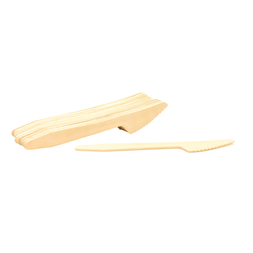 TableCraft Products BAMDKN65 6 1/2" Natural Finish Pinewood Cash & Carry Disposable Knife
