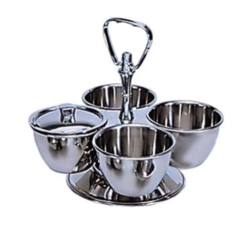 Admiral Craft MLS-4 10 Oz. Stainless Steel 4 Bowl Revolving Condiment Server