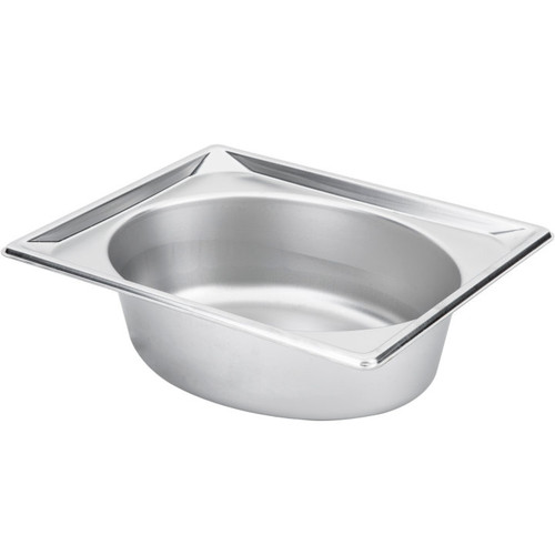 Vollrath 3102040 4" Stainless Steel Super Pan Super Shape Half Oval Pan - 22 Gauge