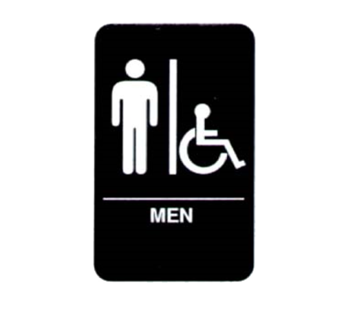 Vollrath 5631 6" x 9" Braille Men / Accessible Sign