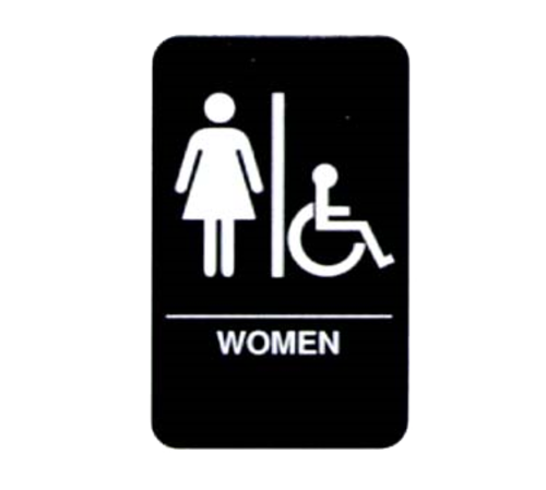 Vollrath 5630 6" x 9" Braille Women / Accessible Sign