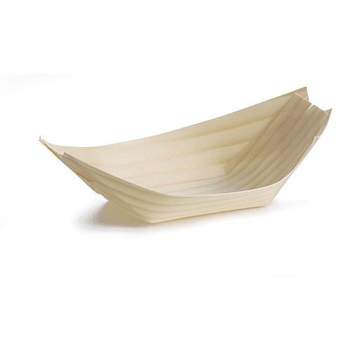 TableCraft Products BAMDB5 3 Oz. Boat Shaped Pinewood Cash & Carry Disposable Serving Piece