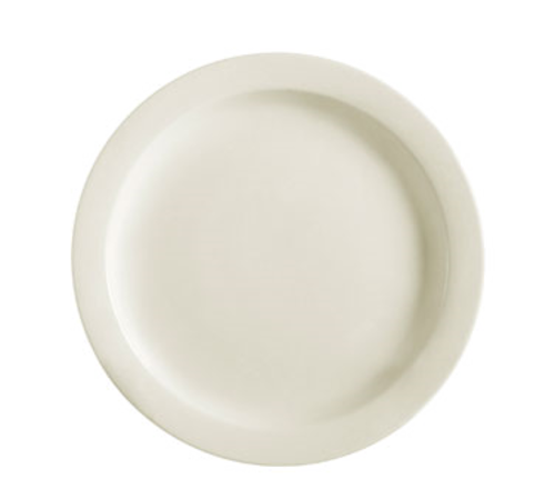 CAC China NRC-5 5 0.5" Dia. American White Ceramic Round Narrow Rim NRC Plate (3 Dozen Per Case)