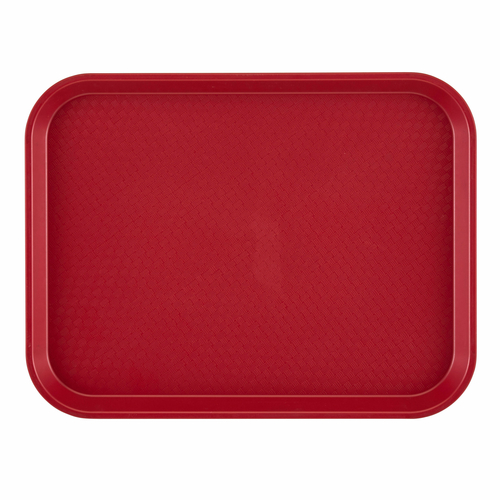 Cambro 1418FF416 Cranberry Rectangular Fast Food Tray - 12/Case
