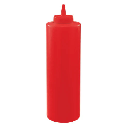 Winco PSB-24R 24 Oz. Red Plastic Squeeze Bottle
