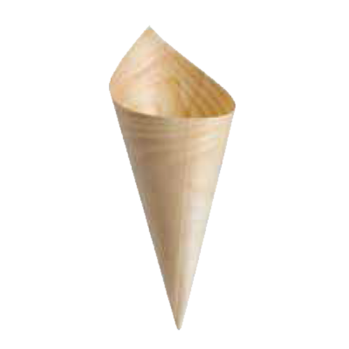 TableCraft Products BAMDCN7 4 3/4 Oz. Pinewood Cash & Carry Disposable Serving Cone