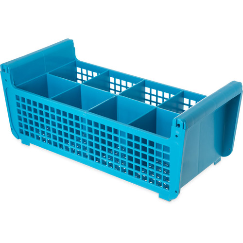 Carlisle C32P114 8 Compartments Polypropylene Blue Opticlean Perma-San Flatware Basket