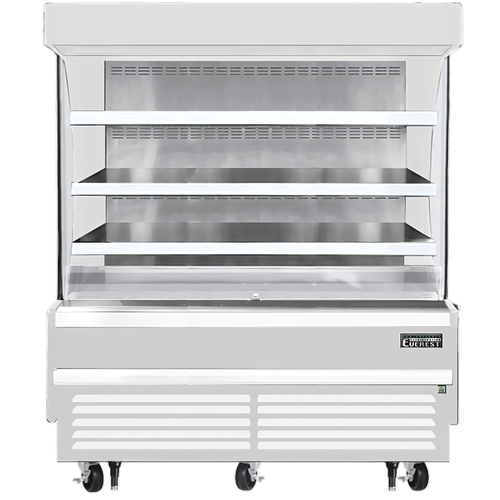 Everest Refrigeration EOMV-60-W-28-S Stainless Steel Interior White Exterior Vertical Open Display Merchandiser - 115V