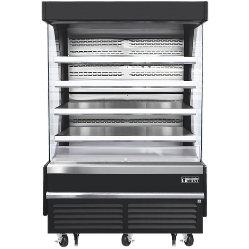 Everest Refrigeration EOMV-60-B-28-T 60" x 28 3/8" x 78" Stainless Steel Interior Vertical Open Display Merchandiser