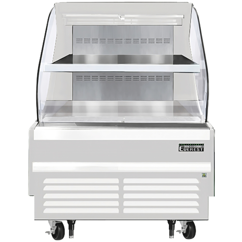 Everest Refrigeration EOMH-36-W-35-T 37 1/4" x 34 1/4" x 46" Stainless Steel Interior Horizontal Open Display Merchandiser