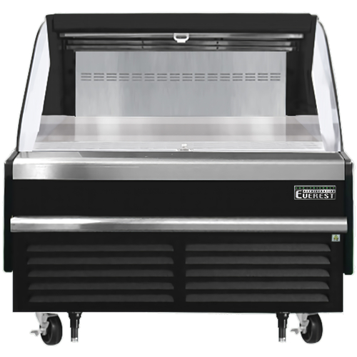 Everest Refrigeration EOMH-48-B-35-S Stainless Steel Interior Black Exterior Vertical Open Display Merchandiser - 115V