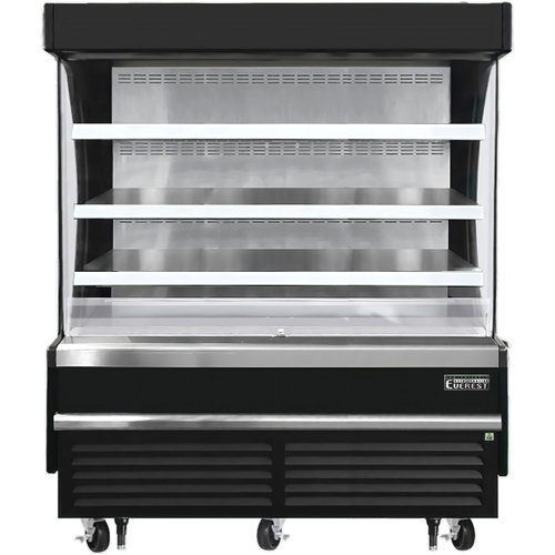 Everest Refrigeration EOMV-60-B-28-S 60"W x 28-3/8"D x 60-1/8"H Stainless Steel Vertical Open Display Merchandiser