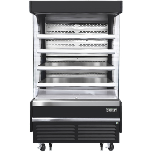 Everest Refrigeration EOMV-48-B-28-T 16.8 Cu. Ft. Black Vertical Open Display Merchandiser