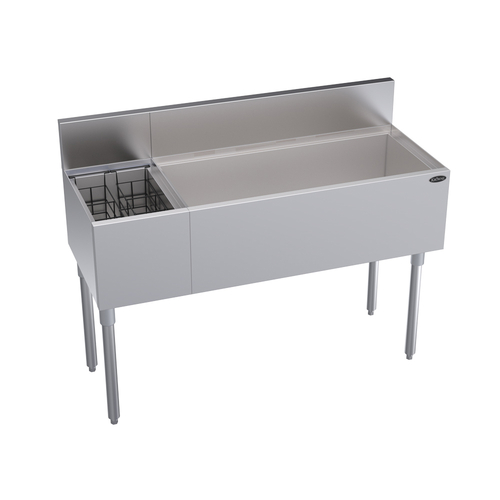 Krowne KR19-M48R-10 48"W x 19"D Stainless Steel Royal Series Underbar Combination Ice Bin