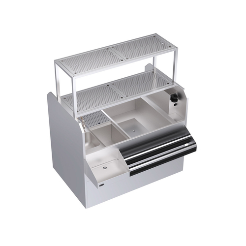 Krowne KRPT-54BRP-10 54" x 45" x 45" Pass-Thru Combo Royal Series Underbar Ice Bin/Cocktail Station