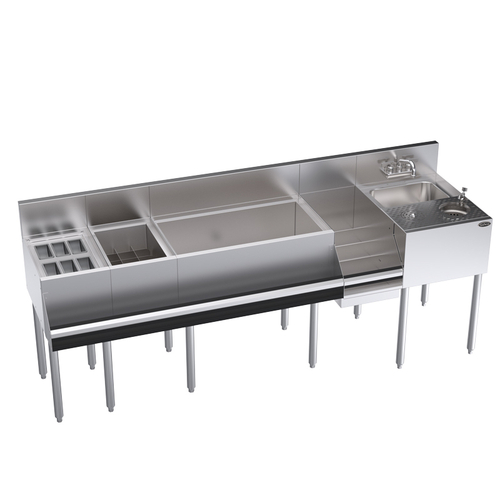 Krowne KR24-MX84-10 84" x 24" 10-Circuit Cold Plate Royal Series Single Zero-Step Speed Station