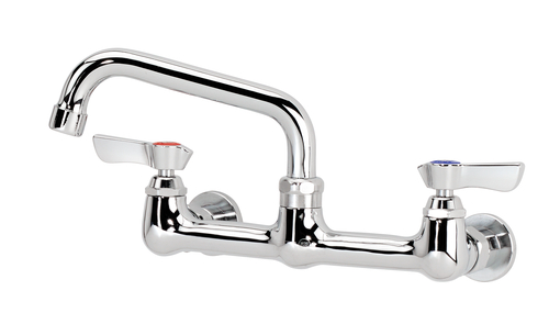 Krowne 12-806L 8" Centers 6" Swing Spout Splash-Mounted Silver Series Faucet