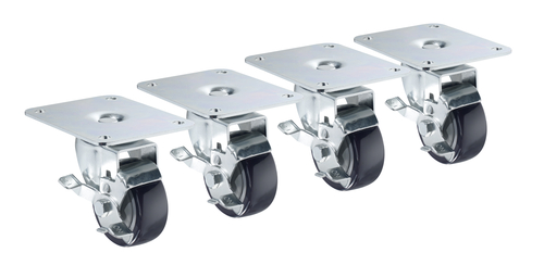 Krowne 28-170S 3" Dia. 4" x 5" Plate Wheel With Brake Plate Caster (Set Of 4)