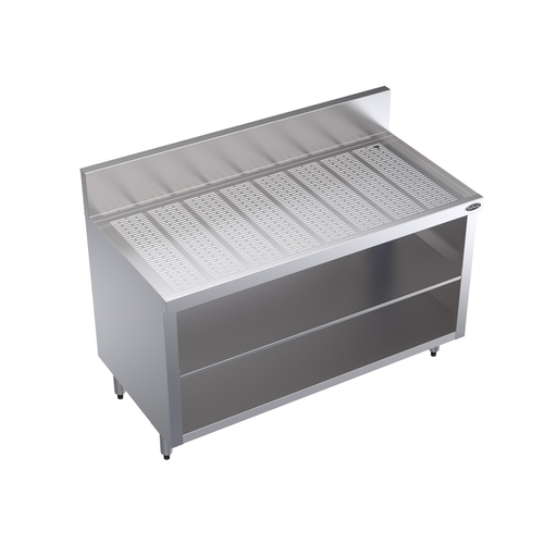 Krowne KR24-S48 48" x 24" Embossed Drainboard Top Royal Series Underbar Drainboard With Open Cabinet Base