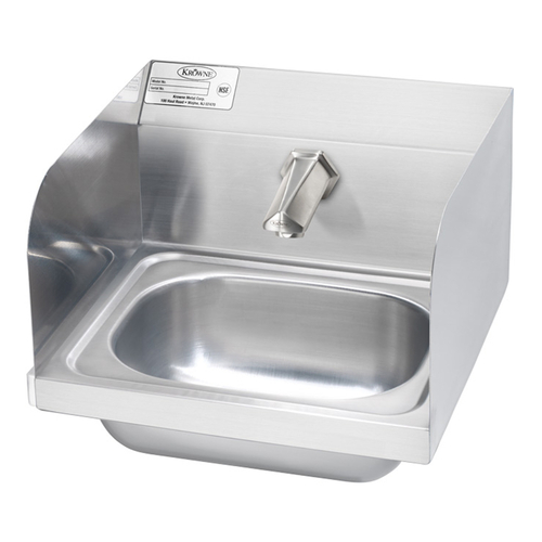 Krowne HS-70 15 3/4"W x 15 1/4"D x 13 3/8"H Wall Mount Stainless Steel Hand Sink