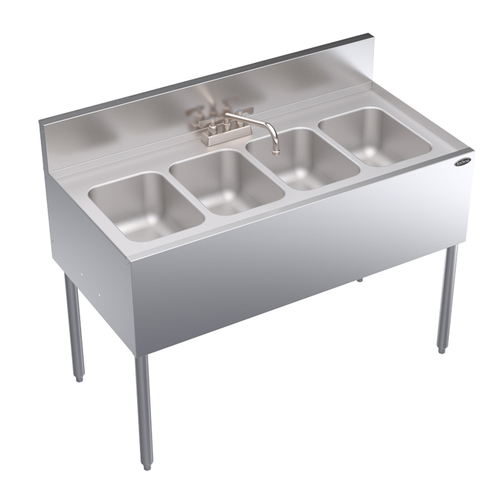 Krowne KR24-44C 48"W x 24"D Stainless Steel Royal Series Underbar Sink Unit